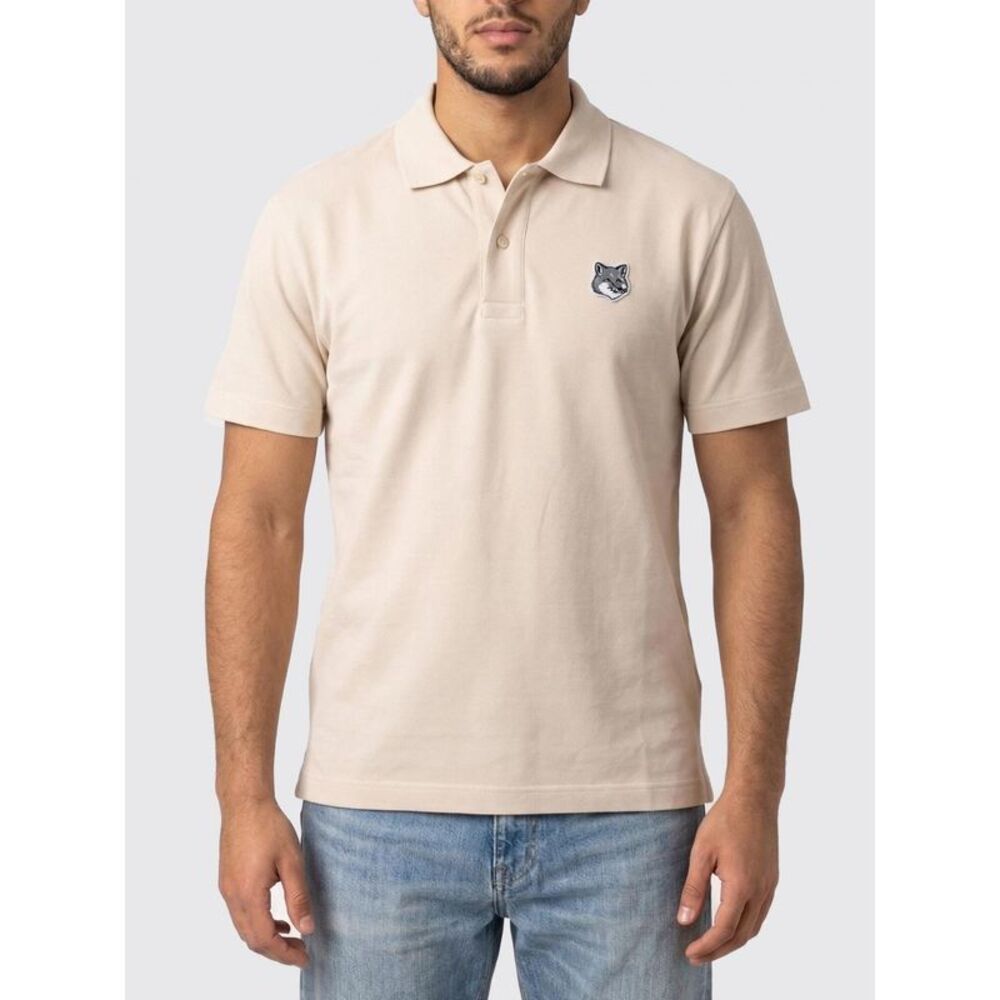 Maison Kitsune Men Cotton Polo Shirt With Logo Maison Kitsune